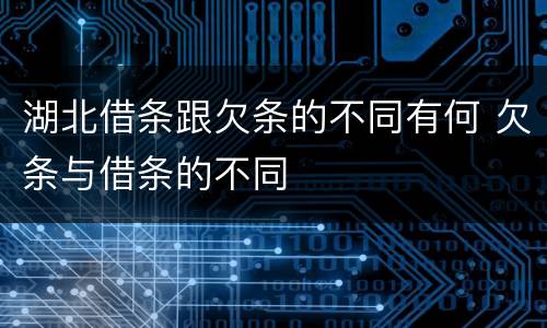 湖北借条跟欠条的不同有何 欠条与借条的不同