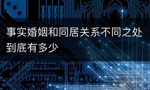 事实婚姻和同居关系不同之处到底有多少
