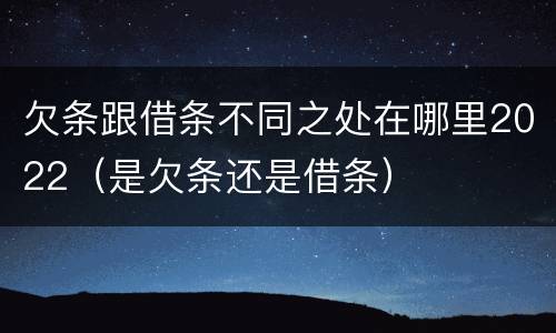 欠条跟借条不同之处在哪里2022（是欠条还是借条）