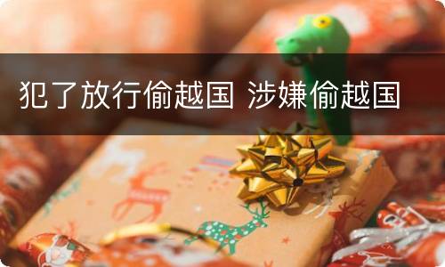 犯了放行偷越国 涉嫌偷越国
