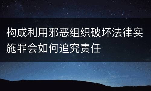构成利用邪恶组织破坏法律实施罪会如何追究责任