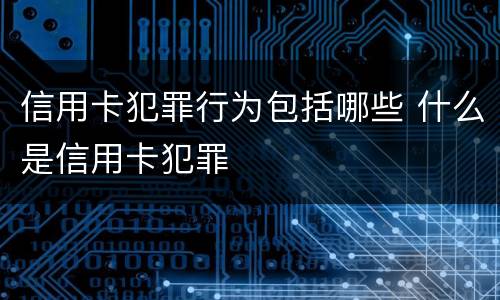 信用卡犯罪行为包括哪些 什么是信用卡犯罪
