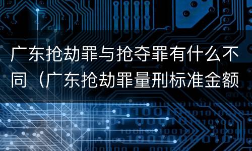 广东抢劫罪与抢夺罪有什么不同（广东抢劫罪量刑标准金额）