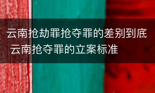 云南抢劫罪抢夺罪的差别到底 云南抢夺罪的立案标准
