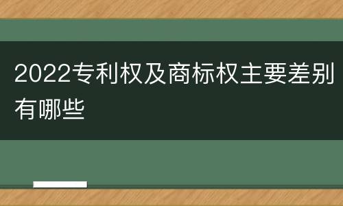 2022专利权及商标权主要差别有哪些