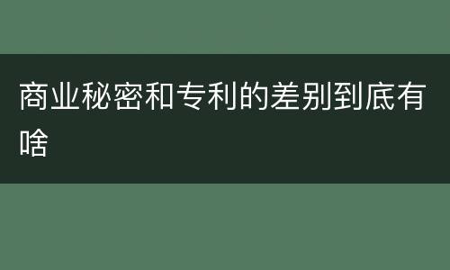 商业秘密和专利的差别到底有啥