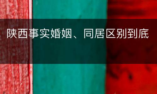 陕西事实婚姻、同居区别到底