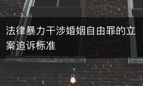 法律暴力干涉婚姻自由罪的立案追诉标准