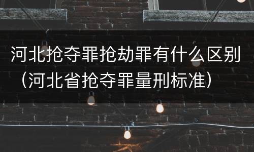 河北抢夺罪抢劫罪有什么区别（河北省抢夺罪量刑标准）
