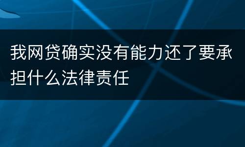 我网贷确实没有能力还了要承担什么法律责任