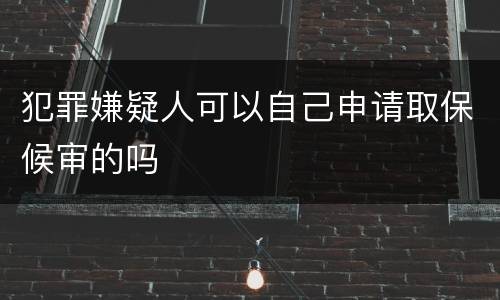 犯罪嫌疑人可以自己申请取保候审的吗