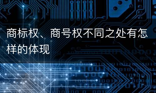 商标权、商号权不同之处有怎样的体现