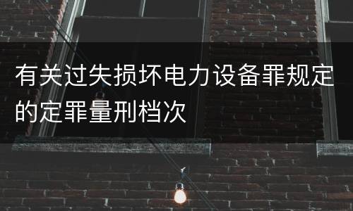 有关过失损坏电力设备罪规定的定罪量刑档次