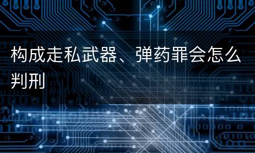 构成走私武器、弹药罪会怎么判刑