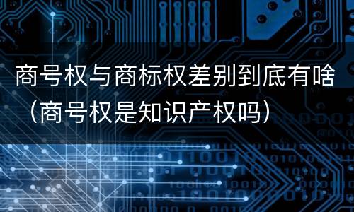 商号权与商标权差别到底有啥（商号权是知识产权吗）