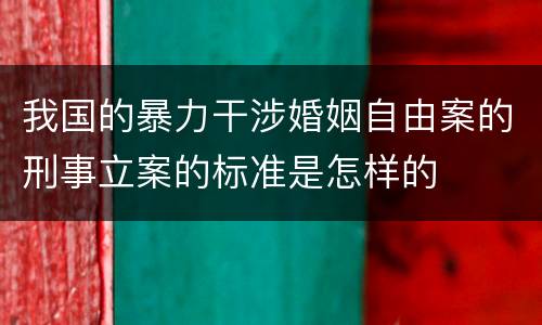 我国的暴力干涉婚姻自由案的刑事立案的标准是怎样的