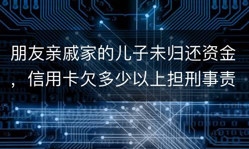 朋友亲戚家的儿子未归还资金，信用卡欠多少以上担刑事责任