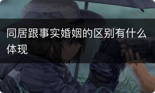同居跟事实婚姻的区别有什么体现