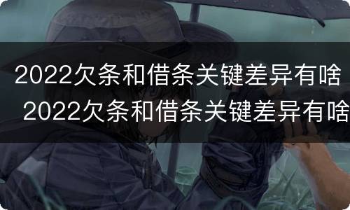 2022欠条和借条关键差异有啥 2022欠条和借条关键差异有啥不同