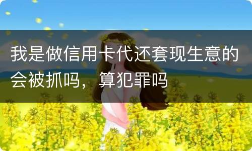 我是做信用卡代还套现生意的会被抓吗，算犯罪吗