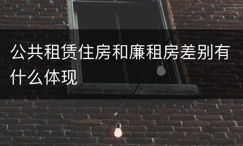 公共租赁住房和廉租房差别有什么体现