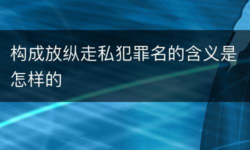 构成放纵走私犯罪名的含义是怎样的