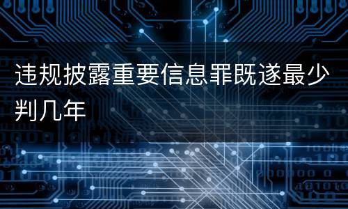 违规披露重要信息罪既遂最少判几年