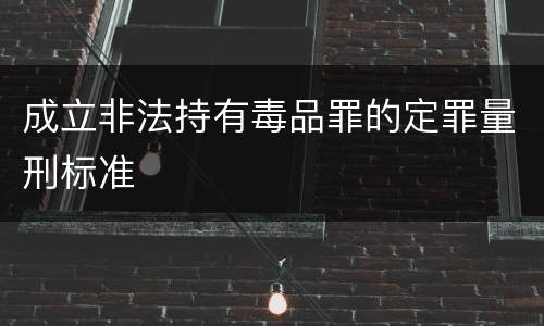 成立非法持有毒品罪的定罪量刑标准