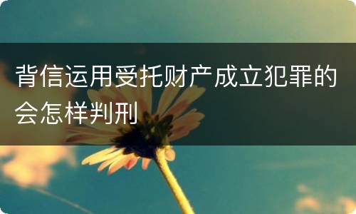 背信运用受托财产成立犯罪的会怎样判刑