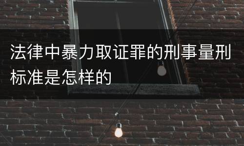 法律中暴力取证罪的刑事量刑标准是怎样的