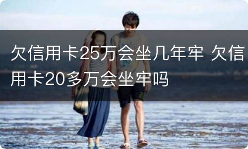 欠信用卡25万会坐几年牢 欠信用卡20多万会坐牢吗