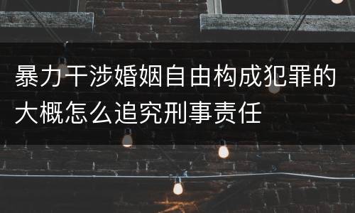 暴力干涉婚姻自由构成犯罪的大概怎么追究刑事责任