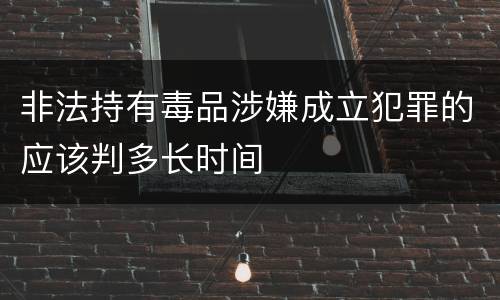非法持有毒品涉嫌成立犯罪的应该判多长时间