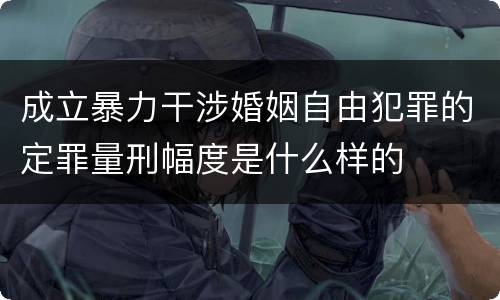 成立暴力干涉婚姻自由犯罪的定罪量刑幅度是什么样的