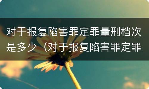 对于报复陷害罪定罪量刑档次是多少（对于报复陷害罪定罪量刑档次是多少啊）