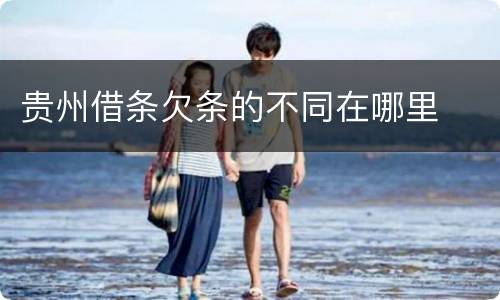 贵州借条欠条的不同在哪里