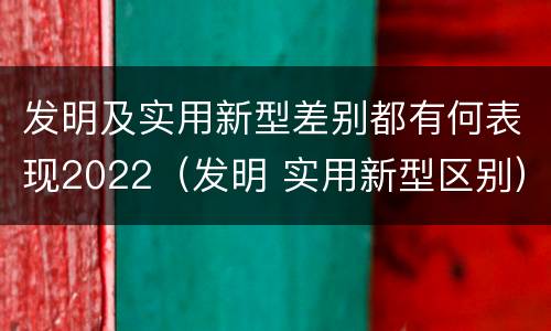 发明及实用新型差别都有何表现2022（发明 实用新型区别）