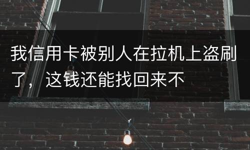 我信用卡被别人在拉机上盗刷了，这钱还能找回来不