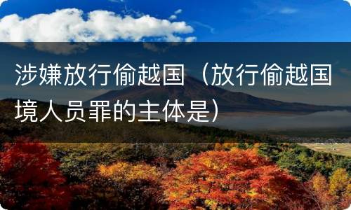 涉嫌放行偷越国（放行偷越国境人员罪的主体是）