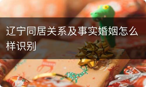 辽宁同居关系及事实婚姻怎么样识别