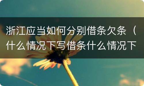 浙江应当如何分别借条欠条（什么情况下写借条什么情况下写欠条）