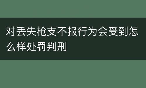 对丢失枪支不报行为会受到怎么样处罚判刑