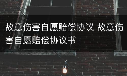 故意伤害自愿赔偿协议 故意伤害自愿赔偿协议书