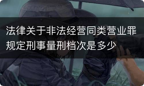 法律关于非法经营同类营业罪规定刑事量刑档次是多少