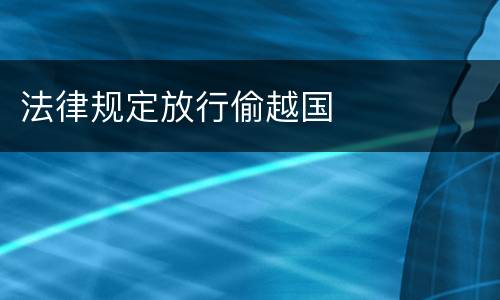 法律规定放行偷越国