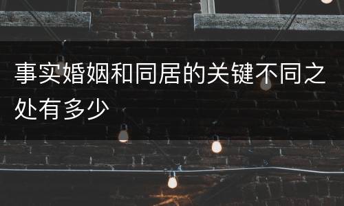 事实婚姻和同居的关键不同之处有多少