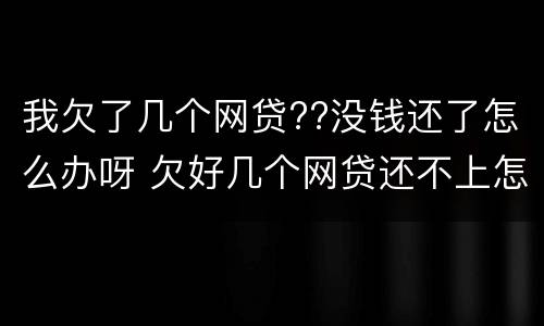 我欠了几个网贷??没钱还了怎么办呀 欠好几个网贷还不上怎么办