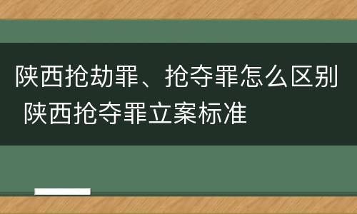 陕西抢劫罪、抢夺罪怎么区别 陕西抢夺罪立案标准