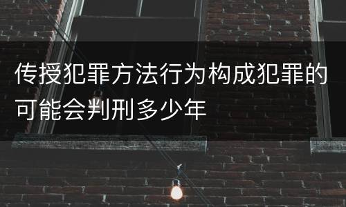 传授犯罪方法行为构成犯罪的可能会判刑多少年