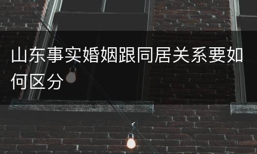 山东事实婚姻跟同居关系要如何区分